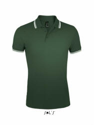 SOL'S Férfi galléros póló SOL'S SO00577 Sol'S pasadena Men - polo Shirt -M, Forest Green/White