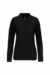 Designed To Work Női galléros póló Designed To Work WK277 Ladies' Long-Sleeved polo Shirt -L, Black
