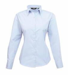 Premier Női Premier PR300 Women'S Long Sleeve poplin Blouse -3XL, Light Blue