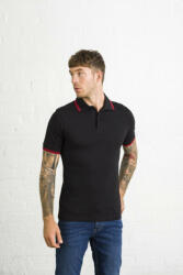 Just Polos Uniszex galléros póló Just Polos JP003 Stretch Tipped polo -XL, Charcoal/White