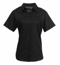 Premier Női Premier PR336 Women'S Short Sleeve Signature Oxford Blouse -6XL, Black