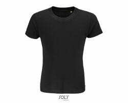 SOL'S Gyerek póló SOL'S SO03580 Sol'S Crusader Kids - Round-neck Fitted Jersey T-Shirt -8A, Deep Black