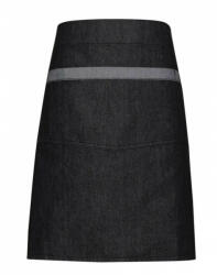 Premier Uniszex, női, férfi kötény, szakács, pincér Premier PR128 Domain' Contrast Denim Waist Apron -Egy méret, Black Denim