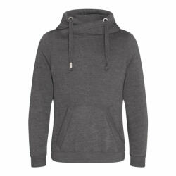 Just Hoods Uniszex kapucnis pulóver Just Hoods AWJH021 Cross neck Hoodie -XL, Charcoal