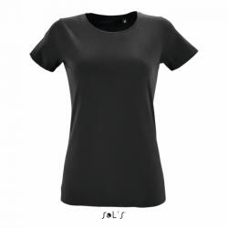 SOL'S Női póló SOL'S SO02758 Sol'S Regent Fit Women - Környakú Testhezálló póló -XL, Deep Black
