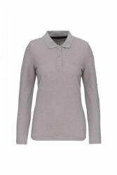 Designed To Work Női galléros póló Designed To Work WK277 Ladies' Long-Sleeved polo Shirt -S, Oxford Grey