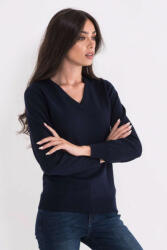 Legend World Wide Női Legend World Wide LWL9133 Ladies’ v-neck Fine Gauge Cotton pullover -XL, Navy