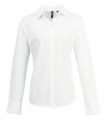 Premier Női Premier PR334 Women'S Long Sleeve Signature Oxford Blouse -XL, White