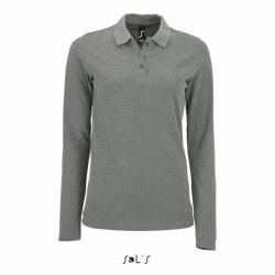 SOL'S Női galléros póló SOL'S SO02083 Sol'S perfect Lsl Women - Long-Sleeve piqué polo Shirt -S, Grey Melange