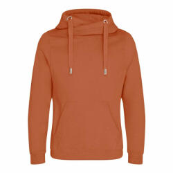 Just Hoods Uniszex kapucnis pulóver Just Hoods AWJH021 Cross neck Hoodie -XL, Ginger Biscuit