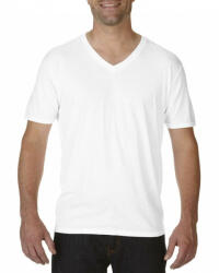 Anvil Férfi póló Anvil AN6752 Felnőtt Tri-Blend v-nyakú póló -S, White