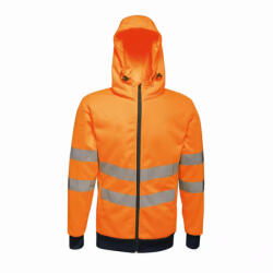 Regatta Férfi kapucnis pulóver Regatta RETRA471 Hi vis pro Full Zip Stretch Hoodie Jacket -2XL, Orange/Navy