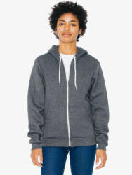 American Apparel Uniszex kapucnis pulóver American Apparel AAF497 Flex Fleece Zip Hoodie -S, Dark Heather Grey/Truffle