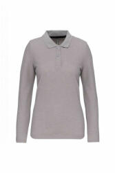 Designed To Work Női galléros póló Designed To Work WK277 Ladies' Long-Sleeved polo Shirt -3XL, Oxford Grey