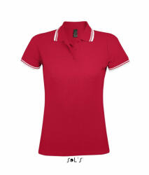SOL'S Női galléros póló SOL'S SO00578 Sol'S pasadena Women - polo Shirt -L, Red/White
