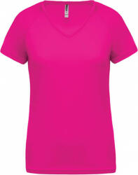 Proact Női póló Proact PA477 Ladies’ v-neck Short Sleeve Sports T-Shirt -XL, Fuchsia