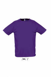 SOL'S Férfi póló SOL'S SO11939 Sol'S Sporty - Raglan Sleeved T-Shirt -XS, Dark Purple