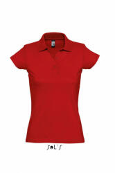 SOL'S Női galléros póló SOL'S SO11376 Sol'S prescott Women - polo Shirt -L, Red