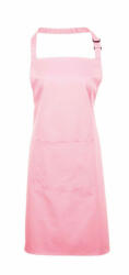 Premier Uniszex, női, férfi zsebes kötény, szakács, pincér Premier PR154 ‘Colours’ Bib Apron With pocket -Egy méret, Pink