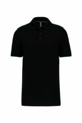 Designed To Work Férfi galléros póló Designed To Work WK270 Men'S Short-Sleeved Contrasting Daytoday polo Shirt -S, Black/Kelly Green