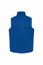 Designed To Work Uniszex mellény Designed To Work WK607 padded Multi-pocket polycotton vest -4XL, Royal Blue