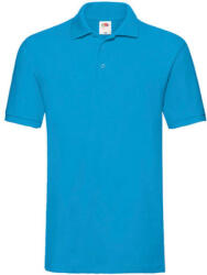 Fruit of the Loom Férfi Galléros póló Rövid ujjú Fruit of the Loom Premium Polo - 2XL, Azur kék