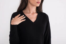 Legend World Wide Női Legend World Wide LWL9133 Ladies’ v-neck Fine Gauge Cotton pullover -XL, Black