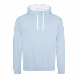 Just Hoods Uniszex kapucnis pulóver Just Hoods AWJH003 varsity Hoodie -2XL, Sky Blue/Arctic White