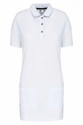 Designed To Work Női galléros póló Designed To Work WK209 Ladies’ Short-Sleeved Longline polo Shirt -XS, White/Navy
