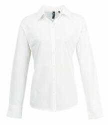 Premier Női Premier PR334 Women'S Long Sleeve Signature Oxford Blouse -XS, White