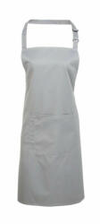 Premier Uniszex, női, férfi zsebes kötény, szakács, pincér Premier PR154 ‘Colours’ Bib Apron With pocket -Egy méret, Silver