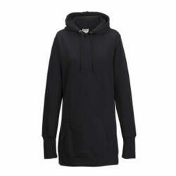 Just Hoods Női kapucnis pulóver Just Hoods AWJH005 Girlie Longline Hoodie -XS, Jet Black