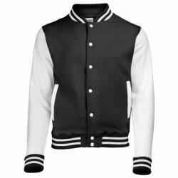 Just Hoods Férfi pulóver Just Hoods AWJH043 varsity Jacket -XL, Jet Black/Heather Grey