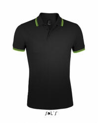 SOL'S Férfi galléros póló SOL'S SO00577 Sol'S pasadena Men - polo Shirt -2XL, Black/Lime