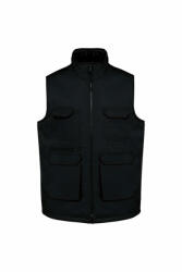 Designed To Work Uniszex mellény Designed To Work WK607 padded Multi-pocket polycotton vest -4XL, Black