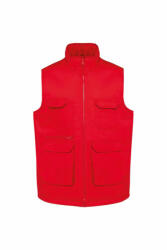 Designed To Work Uniszex mellény Designed To Work WK607 padded Multi-pocket polycotton vest -2XL, Red