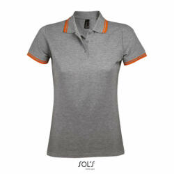 SOL'S Női galléros póló SOL'S SO00578 Sol'S pasadena Women - polo Shirt -M, Grey Melange/Orange