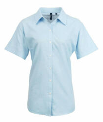 Premier Női Premier PR336 Women'S Short Sleeve Signature Oxford Blouse -3XL, Light Blue