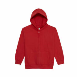 Just Hoods Gyerek kapucnis pulóver Just Hoods AWJH050J Kids Zoodie -3/4, Fire Red