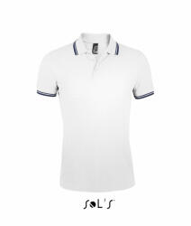 SOL'S Férfi galléros póló SOL'S SO00577 Sol'S pasadena Men - polo Shirt -M, White/Navy