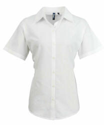 Premier Női Premier PR336 Women'S Short Sleeve Signature Oxford Blouse -6XL, White