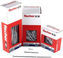 Fischer chipboard screw Power-Fast II 6.0x180 countersunk (50 pieces, partial thread, galvanized) (670695) - 24mag