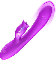 Paloqueth Pulsating Vibrator with Clitoral Licking Purple Vibrator