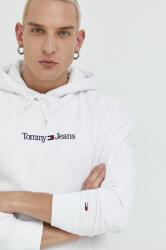 Tommy Hilfiger bluza barbati, culoarea alb, cu glugă, cu imprimeu PPYX-BLM03B_00X