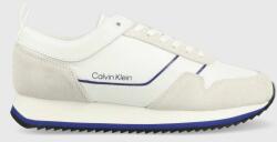 Calvin Klein sneakers LOW TOP LACE UP MIX culoarea alb PPYX-OBM0BI_00X
