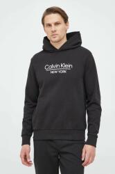 Calvin Klein hanorac de bumbac barbati, culoarea negru, cu glugă, modelator PPYX-BLM015_99X