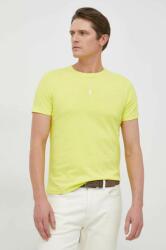 Ralph Lauren tricou din bumbac culoarea galben, neted PPYX-TSM06W_11X