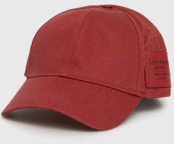 Calvin Klein Jeans șapcă de baseball din bumbac culoarea rosu, cu imprimeu PPYX-CAM00F_33X