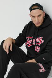Tommy Hilfiger bluza barbati, culoarea negru, cu glugă, cu imprimeu PPYX-BLM03H_99X