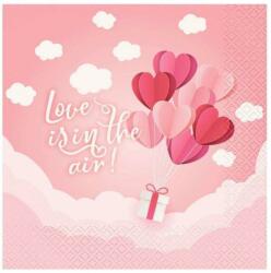  szalvéta love is in the air pink 20 db-os 33x33 cm